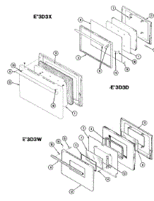 03 - Door parts for Crosley Range CEA3D3W from AppliancePartsPros.com