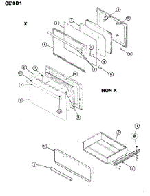 03 - Door / Drawer parts for Crosley Range CEW3D1X from AppliancePartsPros.com