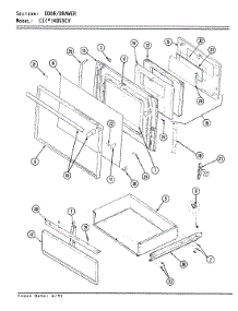 04 - Door / Drawer (Cex4d59cv) parts for Crosley Range CEW4D59C0 from AppliancePartsPros.com