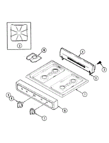 04 - Top & Control Panel parts for Crosley Range CG3100PPW from AppliancePartsPros.com