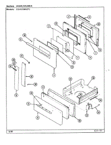 03 - Door / Drawer parts for Crosley Range CG4131WRW from AppliancePartsPros.com