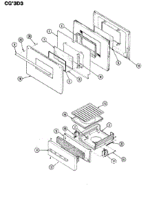 02 - Door / Drawer parts for Crosley Range CGA3D3WK from AppliancePartsPros.com