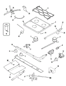 04 - Top & Gas Controls parts for Magic Chef Range CLY1628BDB from AppliancePartsPros.com