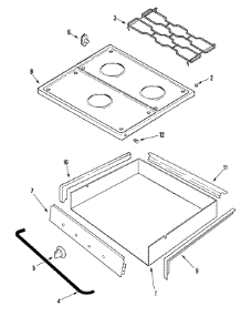 02 - Top & Burner Box parts for Magic Chef Cooktop CLZ8550ADQ from AppliancePartsPros.com