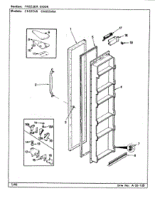 02 - Freezer Door parts for Crosley Refrigerator CNS22V8A / BR17A from AppliancePartsPros.com