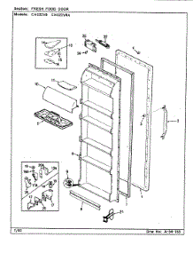 04 - Fresh Food Door parts for Crosley Refrigerator CNS22V8A / BR17A from AppliancePartsPros.com