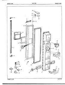 02 - Freezer Door parts for Crosley Refrigerator CNSI22M9A / 5M64B from AppliancePartsPros.com