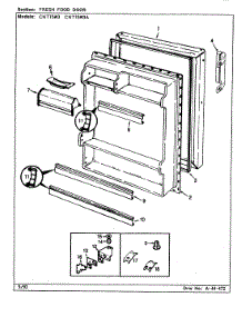 04 - Fresh Food Door parts for Crosley Refrigerator CNT15W3A / CC14A from AppliancePartsPros.com
