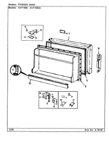 02 - Freezer Door parts for Crosley Refrigerator CNT15W3A / CC13B from AppliancePartsPros.com