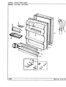 04 - Fresh Food Door parts for Crosley Refrigerator CNT17W7A / CC37A from AppliancePartsPros.com