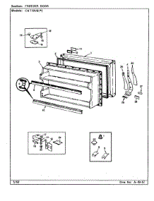 02 - Freezer Door parts for Crosley Refrigerator CNT19V6A / CC51A from AppliancePartsPros.com