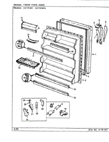 04 - Fresh Food Door parts for Crosley Refrigerator CNT21W7A / CC72A from AppliancePartsPros.com