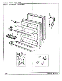 04 - Fresh Food Door parts for Admiral Refrigerator CNT23W8 / CL91A from AppliancePartsPros.com