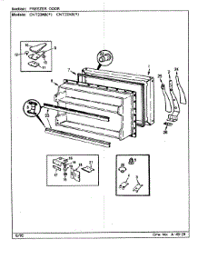 02 - Freezer Door parts for Admiral Refrigerator CNT23X8A / CL92A from AppliancePartsPros.com