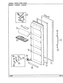 04 - Fresh Food Door parts for Crosley Refrigerator CS20X6A / DR09A from AppliancePartsPros.com