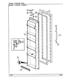 02 - Freezer Door parts for Crosley Refrigerator CS20X6W / DR10A from AppliancePartsPros.com