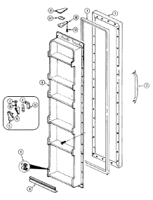 02 - Freezer Door parts for Crosley Refrigerator CS20Y6W from AppliancePartsPros.com