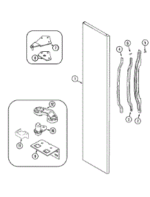 05 - Freezer Outer Door parts for Crosley Refrigerator CS21A2W from AppliancePartsPros.com