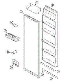 07 - Fresh Food Inner Door parts for Crosley Refrigerator CS21A5DA from AppliancePartsPros.com
