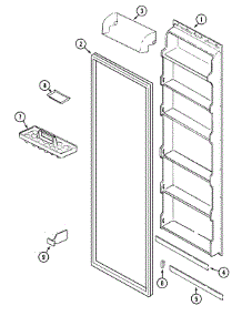 07 - Fresh Food Inner Door parts for Crosley Refrigerator CS21F5DW from AppliancePartsPros.com