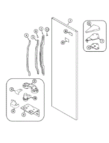 07 - Fresh Food Outer Door parts for Crosley Refrigerator CS23B5W from AppliancePartsPros.com