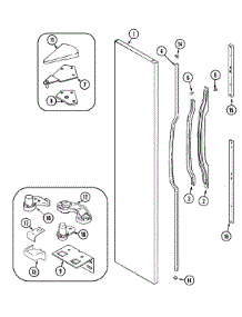 05 - Freezer Outer Door parts for Crosley Refrigerator CS23G5W from AppliancePartsPros.com