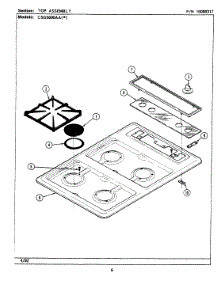 02 - Top Assembly parts for Maytag Cooktop CSG5600AAL from AppliancePartsPros.com