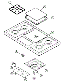 03 - Main Top Assembly parts for Maytag Cooktop CSG6000BAW from AppliancePartsPros.com