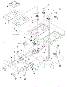 04 - Main Top parts for Amana Range CSG7601WW / P1143398NWW from AppliancePartsPros.com