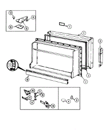 02 - Freezer Door parts for Crosley Refrigerator CT15X4W / DC15A from AppliancePartsPros.com