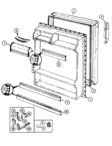 04 - Fresh Food Door parts for Crosley Refrigerator CT15X4W / DC15A from AppliancePartsPros.com