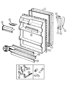 04 - Fresh Food Door parts for Crosley Refrigerator CT17X4A / DC34A from AppliancePartsPros.com