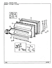 02 - Freezer Door parts for Crosley Refrigerator CT17X4A / DC34B from AppliancePartsPros.com