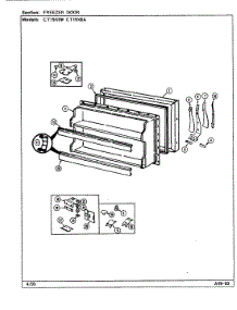 02 - Freezer Door parts for Crosley Refrigerator CT19X6A / DE67A from AppliancePartsPros.com