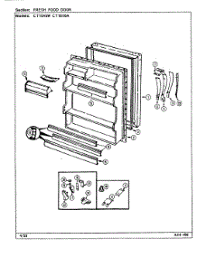 04 - Fresh Food Door parts for Crosley Refrigerator CT19X6A / DE67A from AppliancePartsPros.com