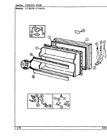 02 - Freezer Door parts for Crosley Refrigerator CT19X7A / DC67A from AppliancePartsPros.com