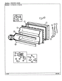 02 - Freezer Door parts for Crosley Refrigerator CT19X7A / DE65A from AppliancePartsPros.com