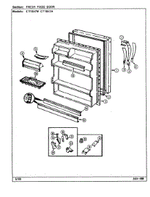 04 - Fresh Food Door parts for Crosley Refrigerator CT19X7A / DE65A from AppliancePartsPros.com