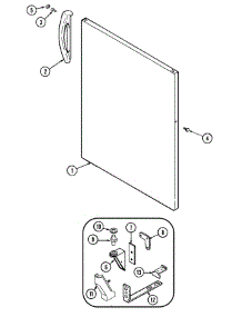 06 - Fresh Food Outer Door parts for Crosley Refrigerator CT19Y4FW from AppliancePartsPros.com