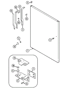 07 - Fresh Food Outer Door parts for Crosley Refrigerator CT21B6FW from AppliancePartsPros.com