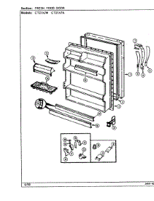 04 - Fresh Food Door parts for Crosley Refrigerator CT21X7A / DD68A from AppliancePartsPros.com