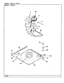 03 - Base & Drive (Rev. F-K) parts for Crosley Washer CW20P5W from AppliancePartsPros.com