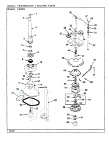 09 - Transmission & Related Parts (Rev. F-K) parts for Crosley Washer CW20P5W from AppliancePartsPros.com