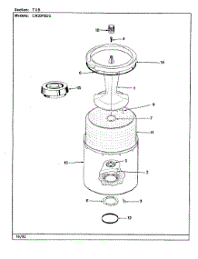 05 - Tub (Cw20p8ds)(Rev. A-D) parts for Crosley Washer CW20P8DS from AppliancePartsPros.com