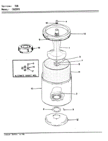 10 - Tub (Orig. Rev. E J) parts for Crosley Washer CW20P8W from AppliancePartsPros.com