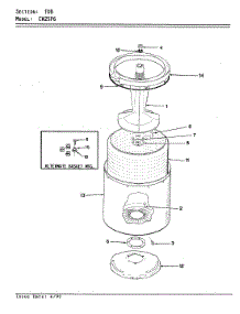 11 - Tub (Orig. Rev. A-D) parts for Crosley Washer CW25P6A from AppliancePartsPros.com