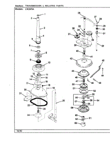 08 - Transmission (Rev. E-J) parts for Crosley Washer CW26P6KW from AppliancePartsPros.com