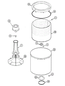 06 - Tub parts for Crosley Washer CW6000A from AppliancePartsPros.com