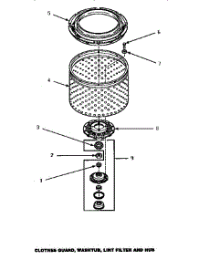 05 - Clothes Guard / Washtub / Lint Filter & Hub parts for Amana Washer CW9203W / P1163405W W from AppliancePartsPros.com