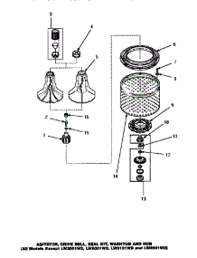 02 - Agitator / Drive Bell / Seal Kit / Tub & Hub parts for Amana Washer CW9203W2 / PCW9203W2 A from AppliancePartsPros.com